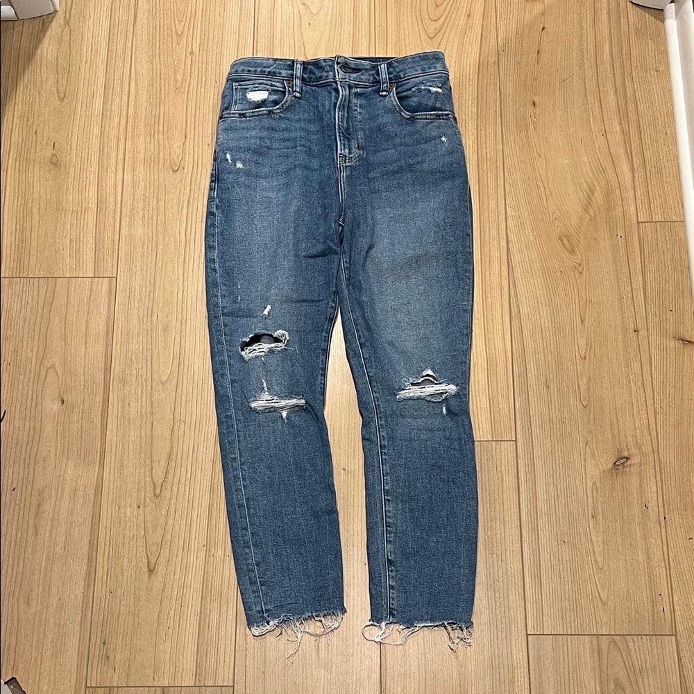 Abercrombie & Fitch Distressed High-Rise Super Skinny Ankle Jeans